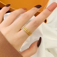 titanium steel gold ring women lucky charm ring money catcher coin stainless charm finger ring feng shui mantra rings jewelry