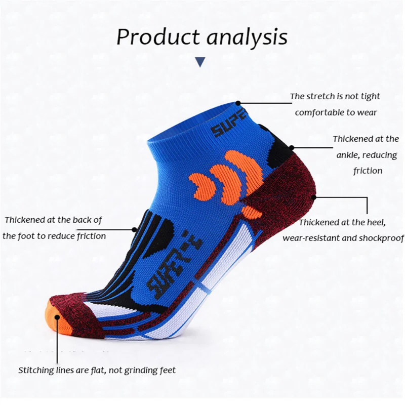 3 Pairs/Lot Coolmax Man Woman Sport Ankle Socks Comfy Elastic Shock-proof Unisex Running Knitted Socks Running Socks EU38-45