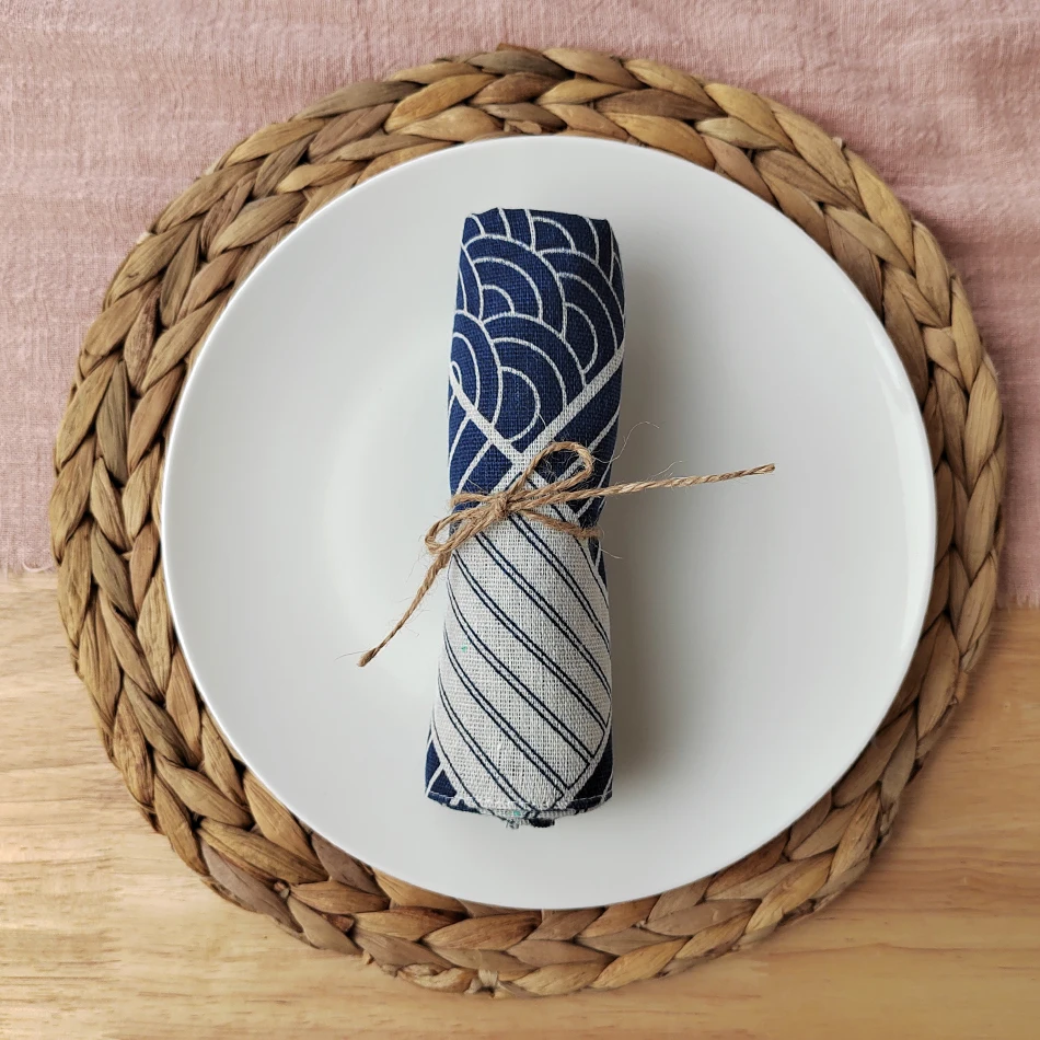 

Набор из 4 салфеток в японском стиле 40x40 см, салфетки из полиэстера, хлопчатобумажной ткани, кухонный обеденный стол, свадебный ресторан