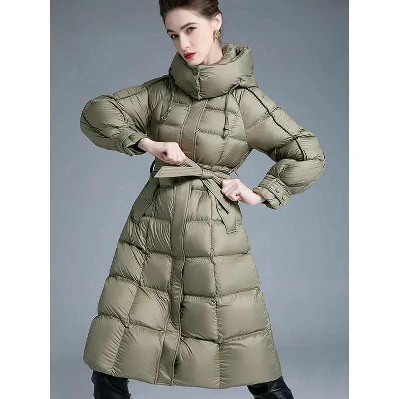 Зимняя теплая утепленная куртка на белом утином пуху 90 для женщин