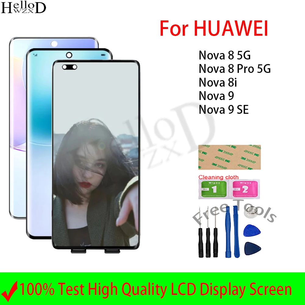 

Высококачественный ЖК-дисплей для Huawei Nova 8 Pro 5G 8i 9 SE, ЖК-дисплей с сенсорным экраном и дигитайзером в сборе, замена