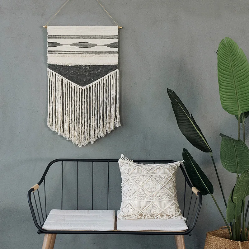 

Макраме с кисточками, настенный гобелен в богемном этническом стиле, ручная работа, для гостиной, спальни, декорация для дома