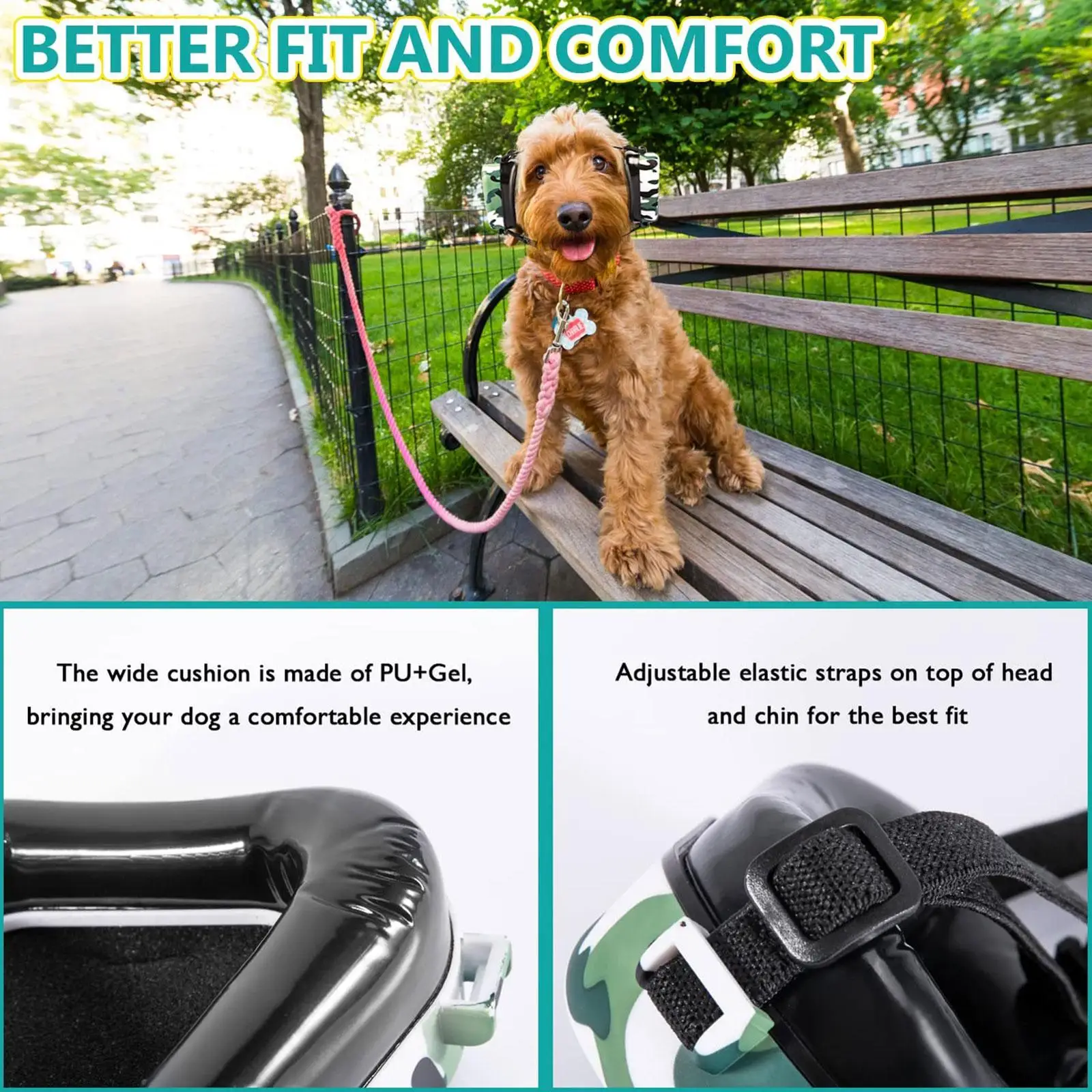 

Dog Noise Reduction Earmuffs Adjustable Elastic Straps Animal -worn Hearing Ear Cover For Fireworks Thunder V1S3