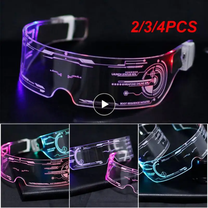 

Colorful Luminous Cycling Sunglasses Futuristic Electronic Visor Glasses Vintage Punk Eyeglasses For Christmas Halloween Party