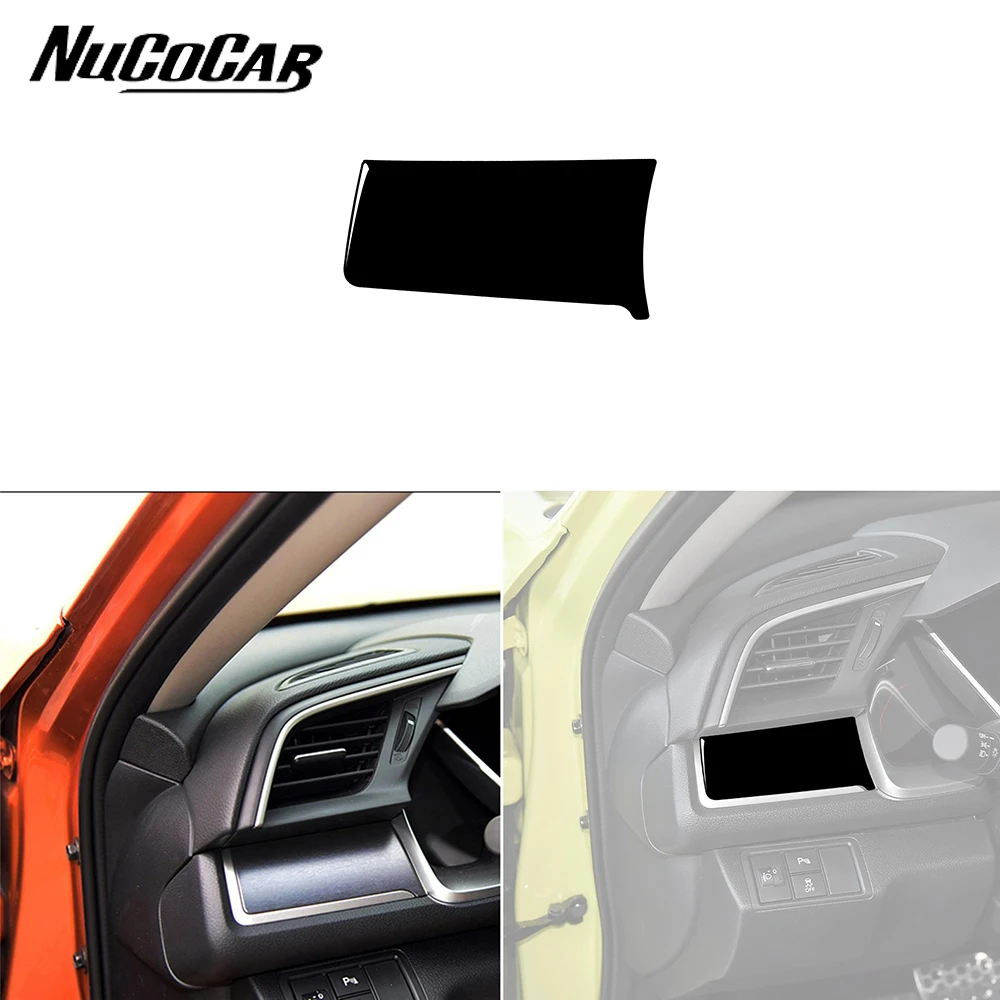 

Черная Центральная панель управления для Honda 10th Civic 2016-2019, отделка панели управления, аксессуары для салона автомобиля, декоративные наклейки