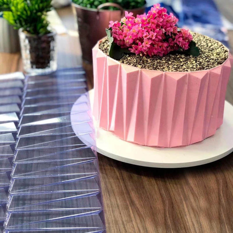 

Новый 3D дизайн оригами кружевная боковая рамка для торта Diy шоколадный мусс шаблон Пластиковая форма для торта инструмент для украшения тор...