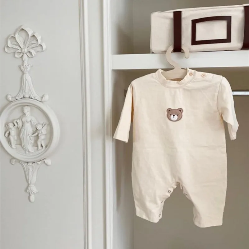 2022 New Baby Long Sleeve Cartoon Romper Autumn Newborn Infant Cute Bear Print Jumpsuit Toddler Baby Boy Girl Casual Clothes