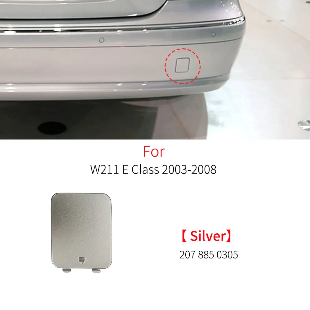 

Крышка фаркопа заднего бампера автомобиля, черная, серебристая для Mercedes Benz E Class W211 E230 E260 E300 E320 E400 2003-2008 2118800305