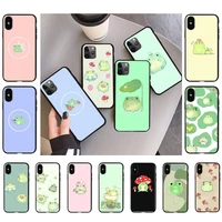 toplbpcs mint green funny the frog cute phone case for iphone 11 12 13 mini pro xs max 8 7 6 6s plus x 5s se 2020 xr case