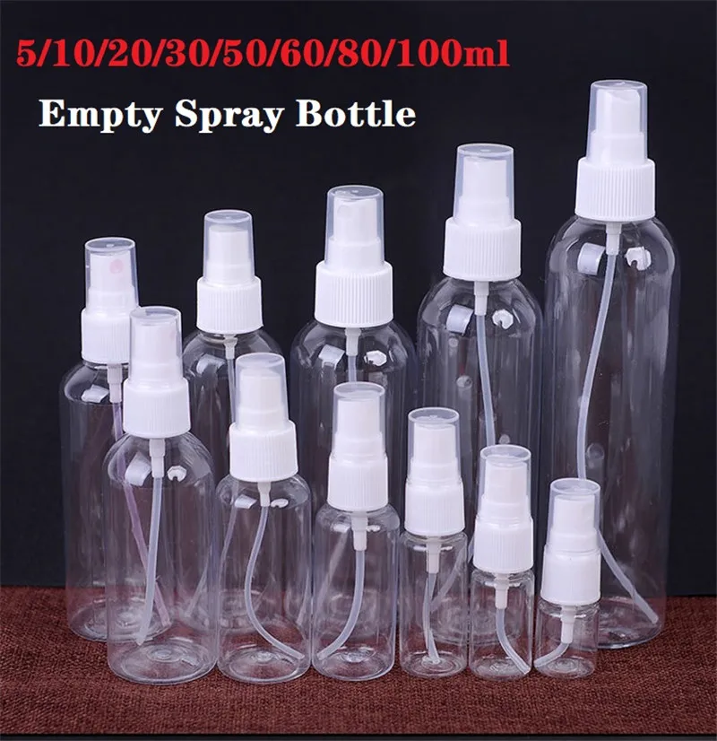 

1 Pc Transparent Empty Spray Bottles 100 ml Plastic Mini Empty Storage Container Rechargeable