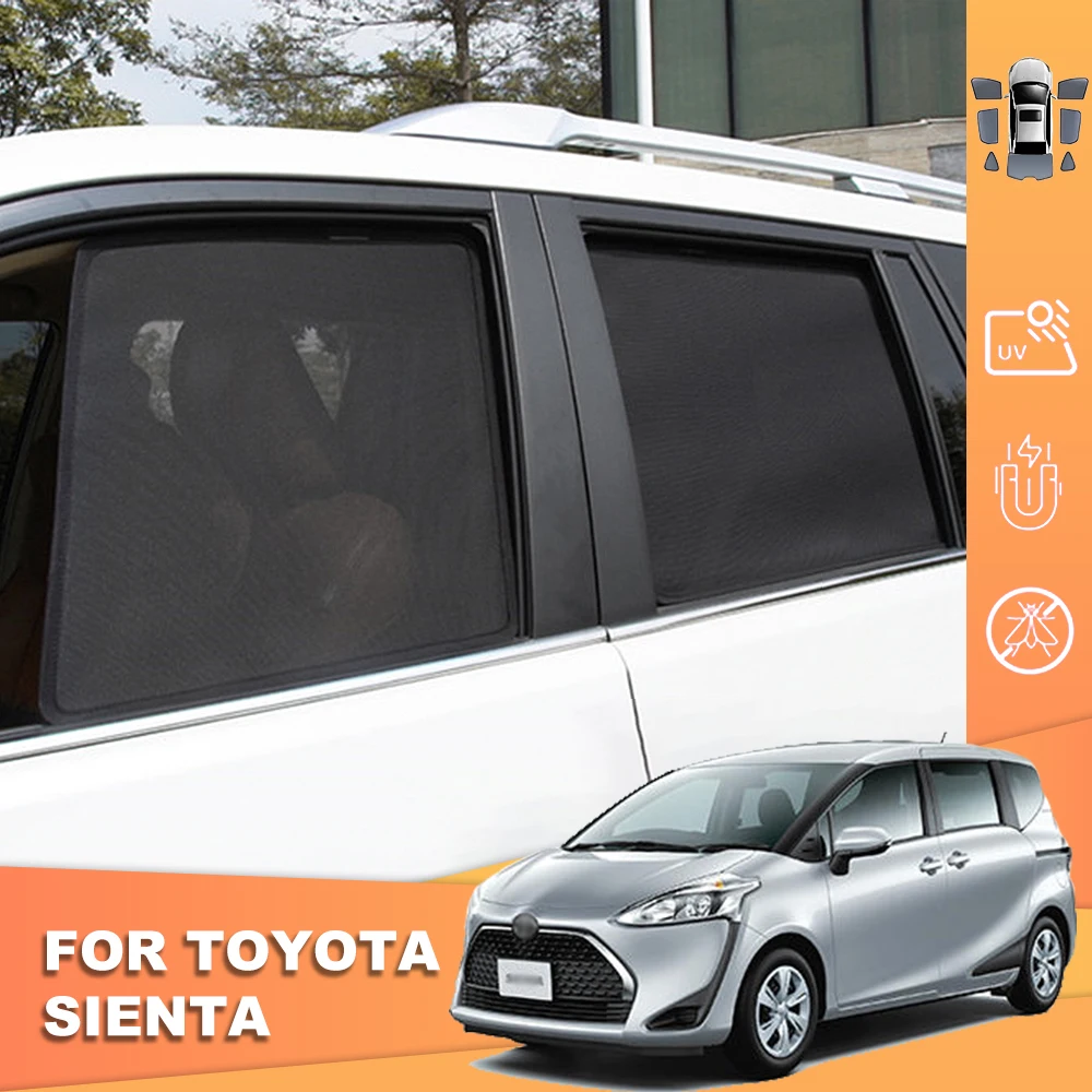 

Магнитный автомобильный солнцезащитный козырек для Toyota SIENTA 2009-2015, сетчатая рамка для переднего лобового стекла, штора, задняя зеркальная за...