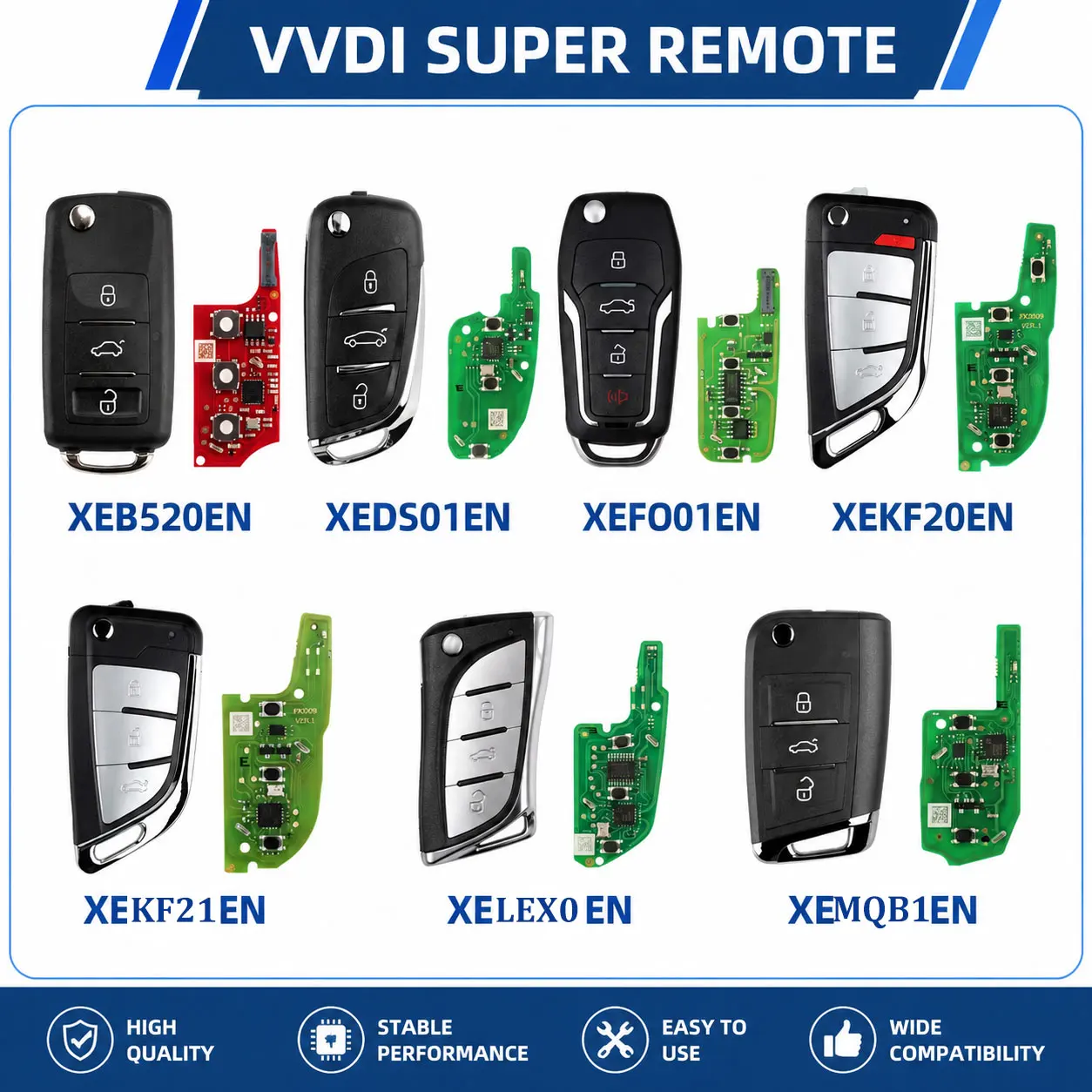 Фото Универсальный смарт-ключ Xhorse с чипом XT27A (XEB520EN, XEDS01EN, XEFO01EN, XEKF20EN, XKF21EN, XELEX0EN, XEMQB1EN) — глобальная версия №1