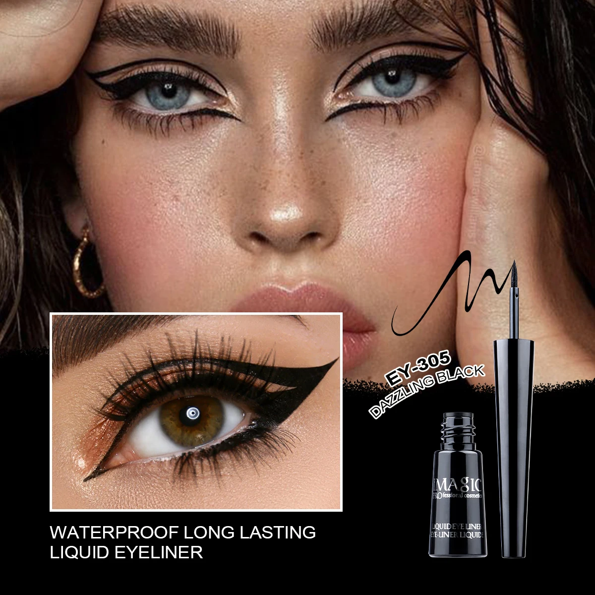 IMAGIC 1PCS  Pro Eyeliner Waterproof Liquid Type Makeup Eye Liner Nature Long Lasting For Women Beauty Cosmetics