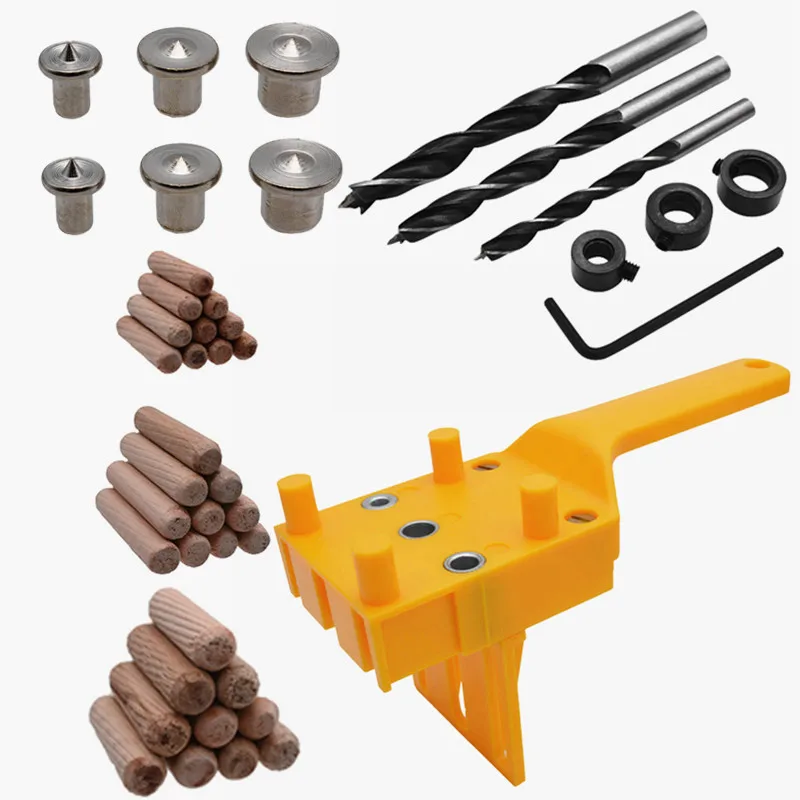

44PC Jig Pocket Hole Machine With 6/8/10 Drills ABS Dowel Jig