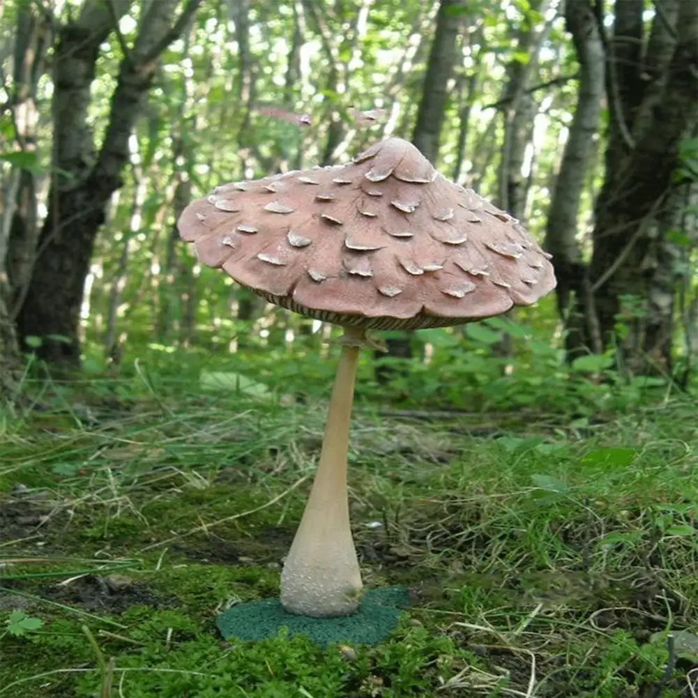 Human Face Mushroom Statue Resin Miniature Garden Sculpture Fairy Yard Lawn Decoration Halloween Decor Accessories