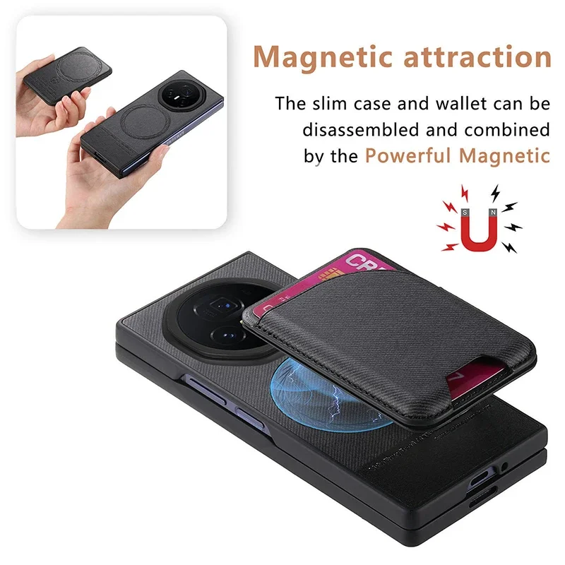 Чехол для Honor Magic V3 ковбойский диагональный тканевый разделитель магнитная карта