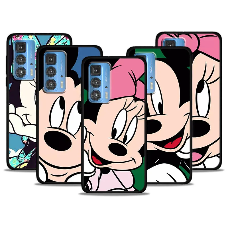 

Anime Mickey&Minnie Mouse Case For Motorola G9 G8 E20 E7 E6 One Marco Hyper Fusion Power Lite Edge Plus Black Phone Cover