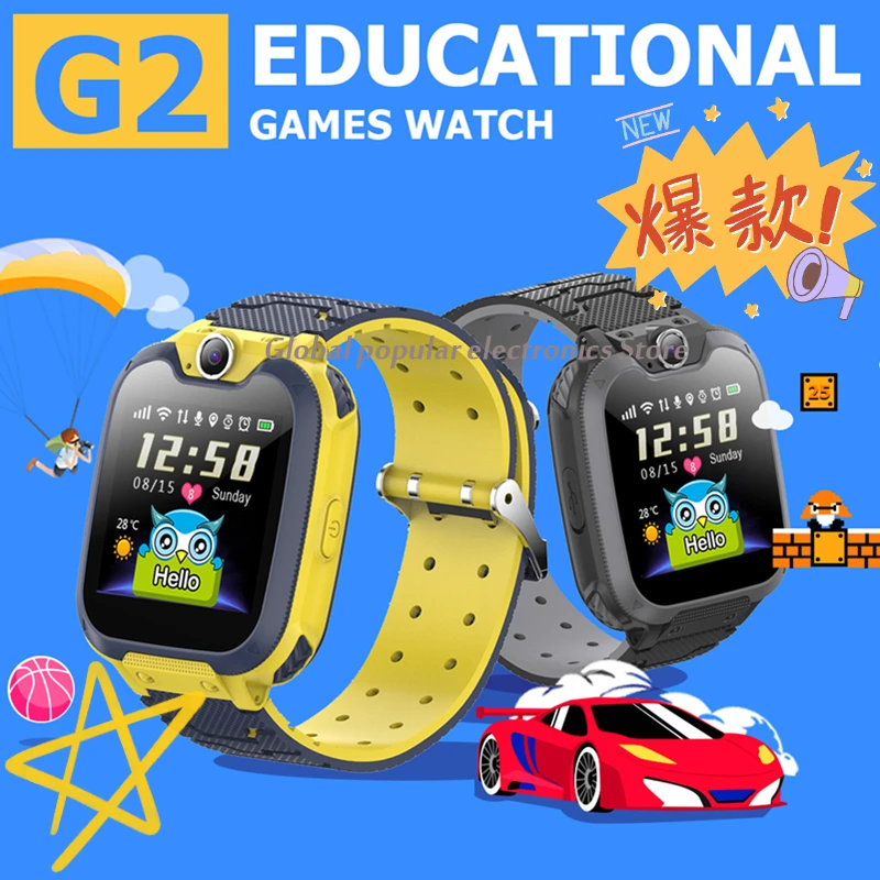 

Children Game Watch with 5G SIM Phone Call Puzzle Game Play Music Camera Calculator Support SD Memory Card Kids Smart Clock G2