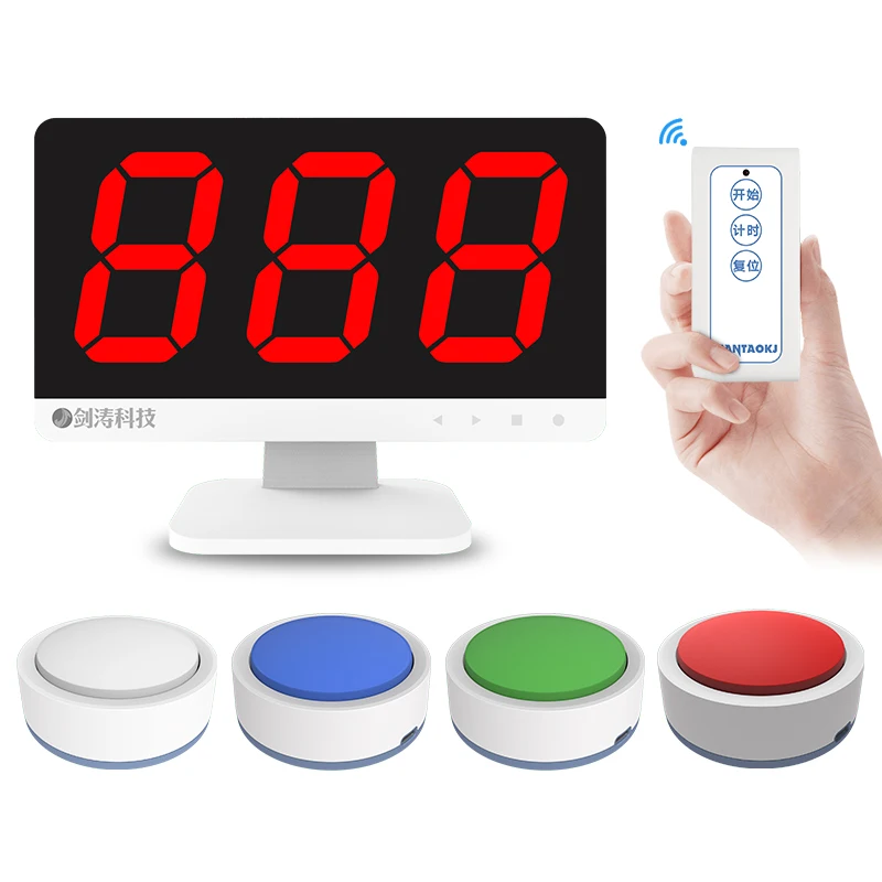 Intelligent Responder Wireless 1Display 4Buttons 1Controler Answer Buzzer For Competition Knowledge And Debate Contest