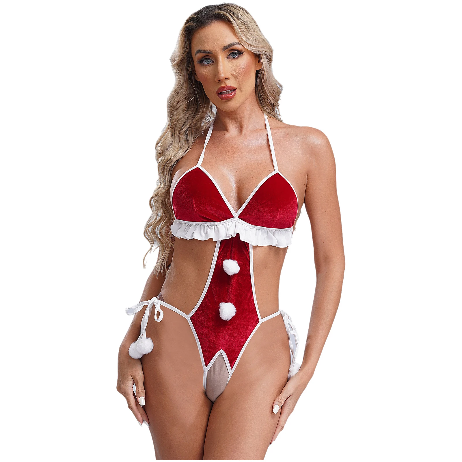 Сексуальное женское рождественское нижнее белье для ролевых игр комплекты