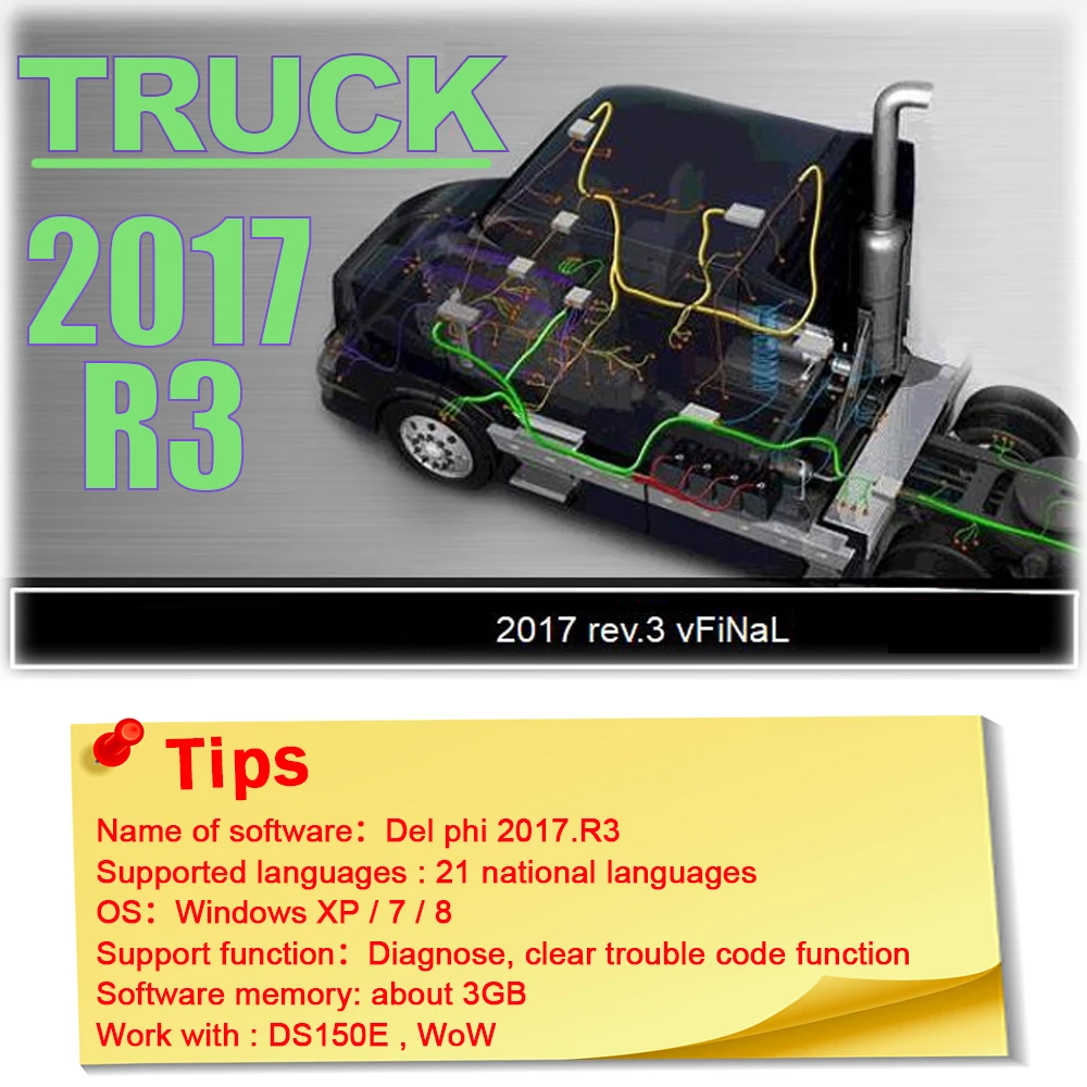 

Automotive repair software Keygen 2017R3 ds150e Truck diagnostic tool software OBD compatible bluetooth clear fault code DVD TCS