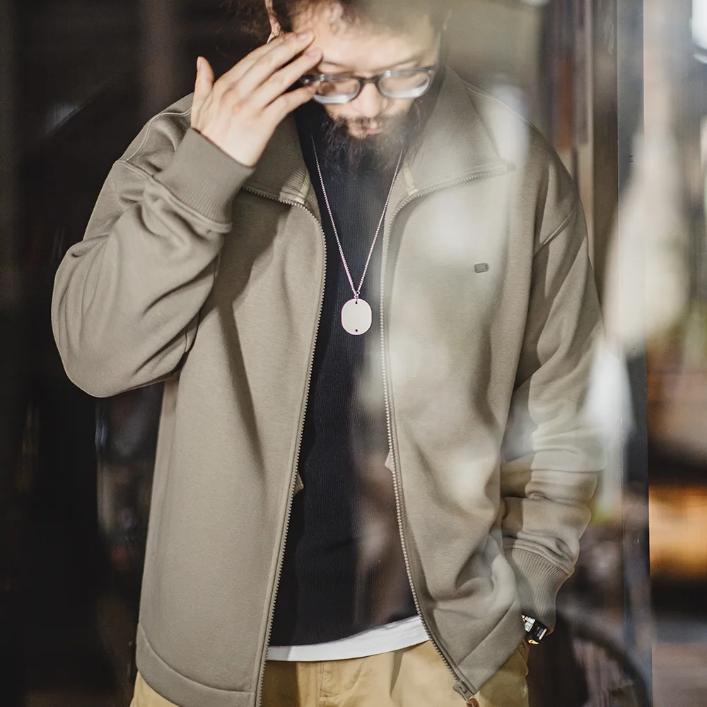 Maden Мужская куртка с высоким воротником теплая Внутри флис толстый верхняя