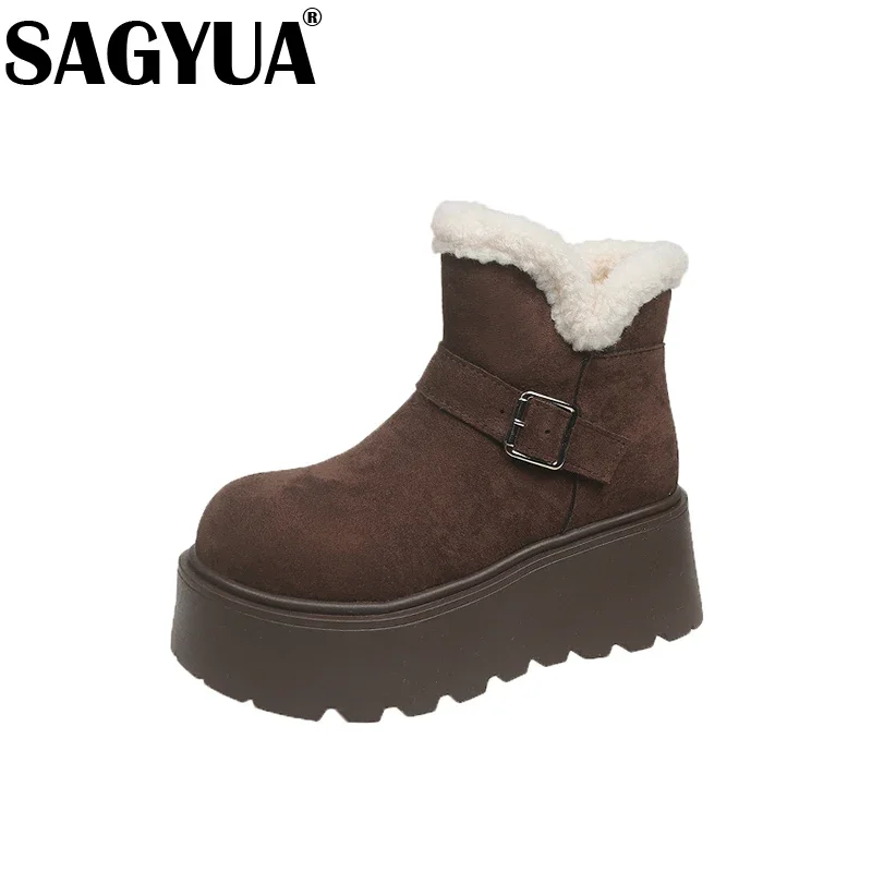 Женские зимние ботинки на меховой платформе женская короткая плюшевая хлопковая