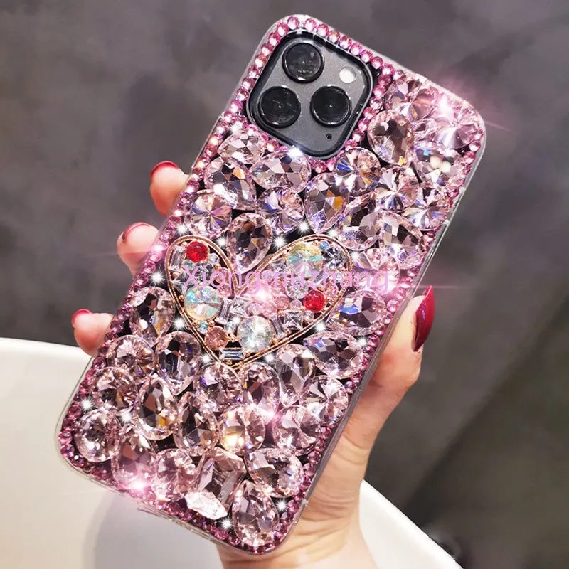 3d glitter diamond phone case for motorola moto g9 plus g9 play g10 g20 g30 g50 g60 g100 g200 g71 g41 crystal rhinestone cover free global shipping