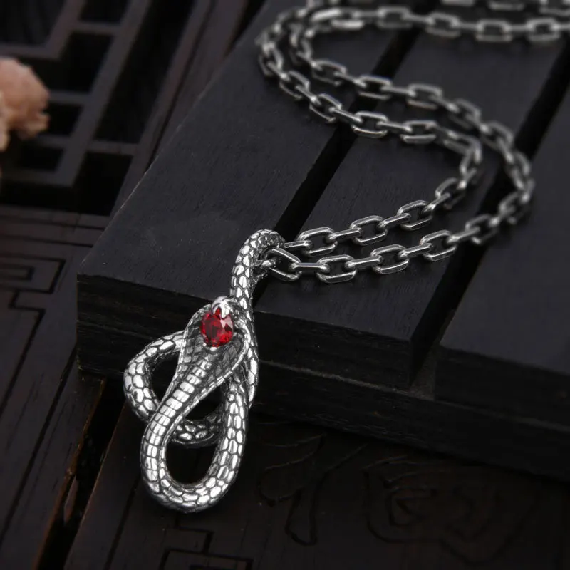

Snake 925 Sterling Silver Pendant Bungee Street Fashion Personality Accessories Male Hip Hop ins female trendy dark Jewelry
