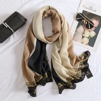 2022 new style cotton and linen scarf european and american style silk scarf big scarf retro long scarf thin