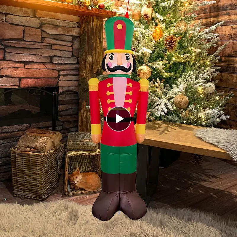 

Christmas Decorations Giantism Aerate Led Lights 7ft Tall Tether Nutcracker Soldier Decorative Products Garden Decoration Firm