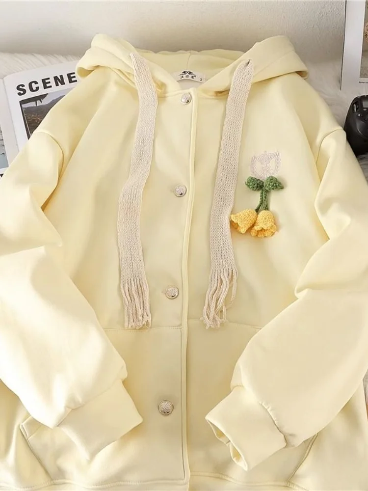 Женское худи с длинным рукавом на молнии капюшоном