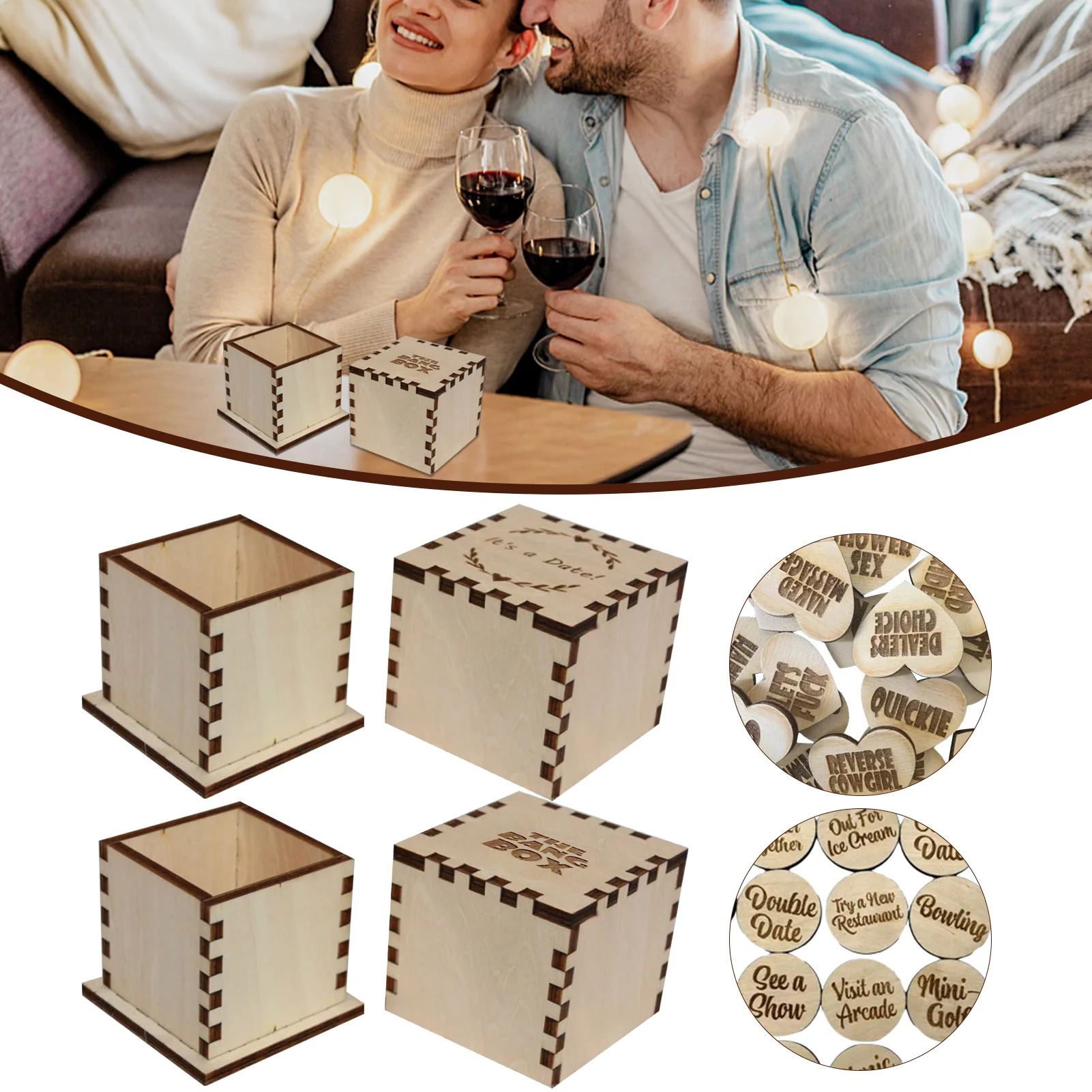 Set Romantic Night Sex Games For Couple Wife Husband Her Him Valentines Day Gifts Decoration Funny Woode