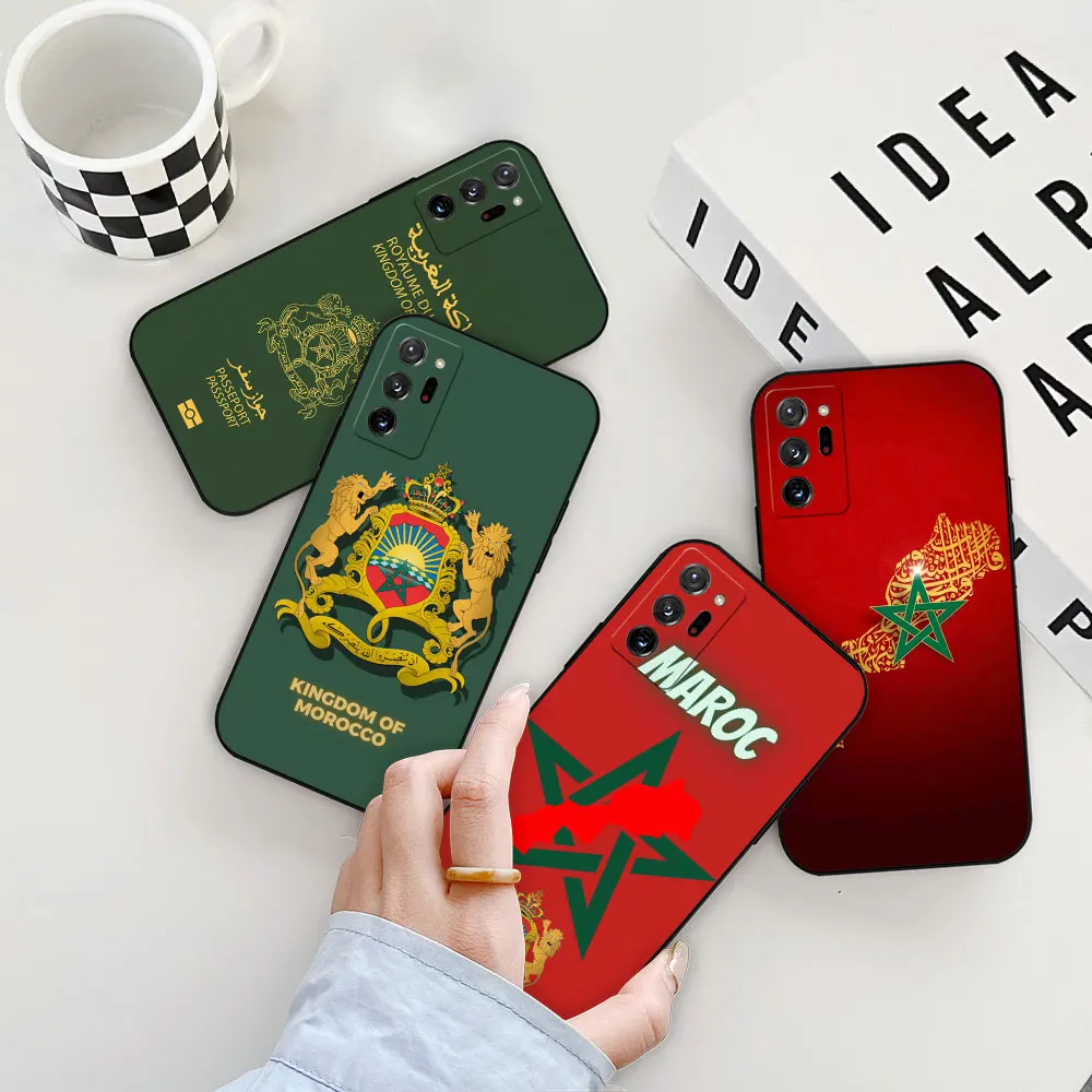 Роскошный чехол с флагом Марокко для паспорта Samsung Galaxy Note20 Ultra M62 M54 M51 M33 A06 A05S A15 A14 A13