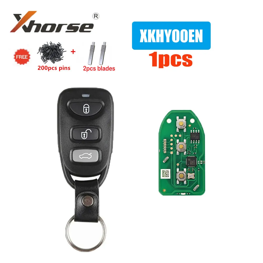 

1PCS/LOT Xhorse XKHY00EN Universal Wire Remote Key for Hyundai Type VVDI2 Car Remote Key 3 Buttons X007 Car Key with Blades Pins