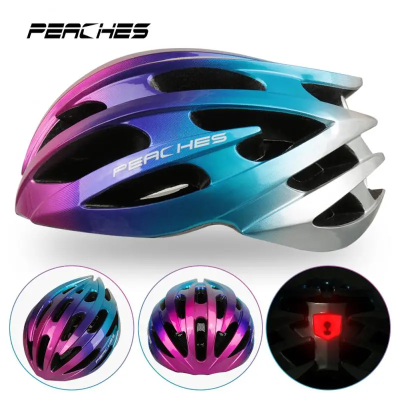 

PEACHES Bicycle Helmet LED Lights Ultralight Motorcycle Bike Helmet Gopro Camera Holder Outdoor Riding Safty Cycling Equipment