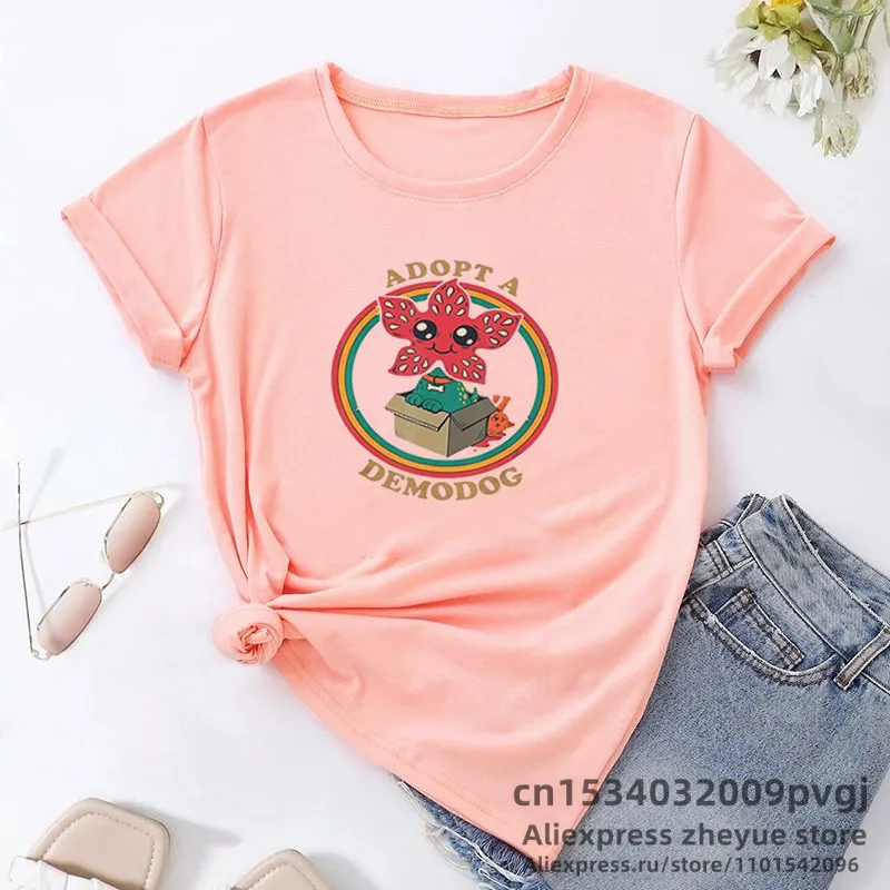 Женская футболка с коротким рукавом смешным юмором принтом Дастина из демодога -