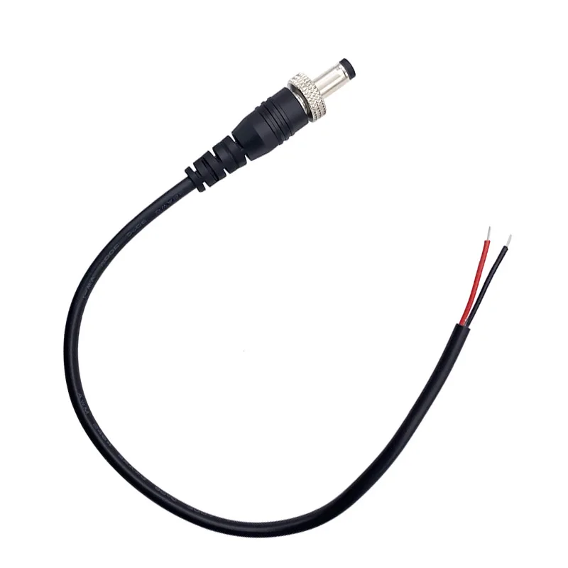 

DC5.5*2.1 2.5 5521 male power cord with nut 5525 locking dc 25cm connector extension cord 2464 20awg accept custom