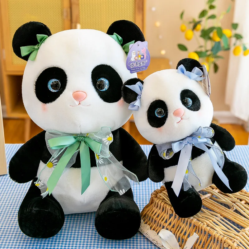

2022 New Panda Dudu Plush Toy Daisy Bow Soft Panda Pillow Pillow Doll Valentine's Day Gift