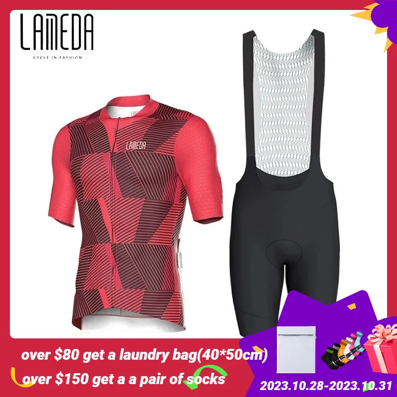 

Комплект велосипедных футболок LAMEDA мужской, Быстросохнущий поглощающий Топ, рубашка для шоссейного велосипеда, летний комплект