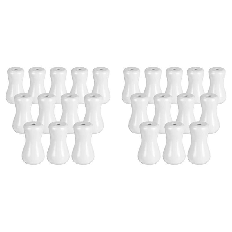 

24 Pack Window Blind Wood Cord Knobs Wooden Hanging Ball Blind Small Pendants Drops Pull End For Blinds Or Shades White