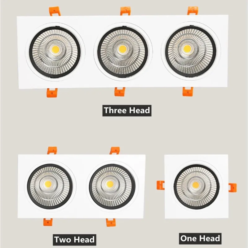 Квадратные встраиваемые светодиодные светильники COB с регулируемой яркостью 7 Вт