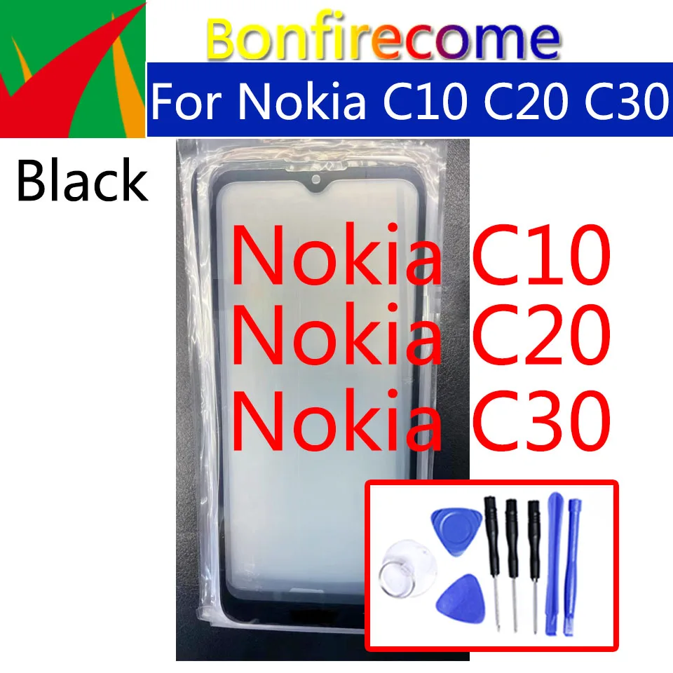 

Outer Screen For Nokia C10 C20 C30 Front Touch Panel LCD Display Screen Out Glass Cover Lens Replacement