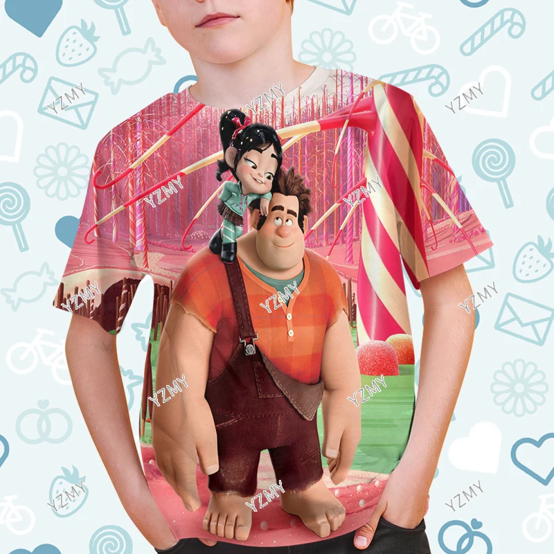 Летняя мужская футболка с 3D-принтом Disney в стиле Ralph Lauren детская повседневная