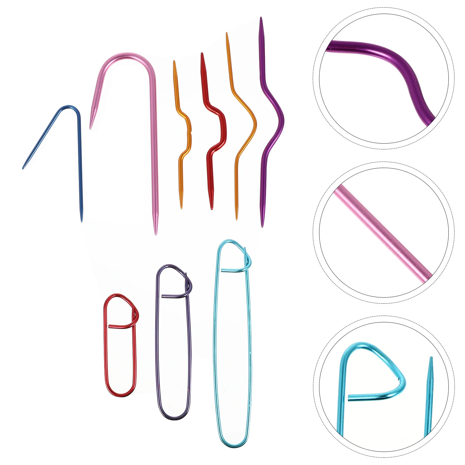 

Knittingcable Holders Crochet Needle Kit Tool Accessories Set Color Tapestry Woolloops Supplies Crooked Hookyarn Sets Curvedhand