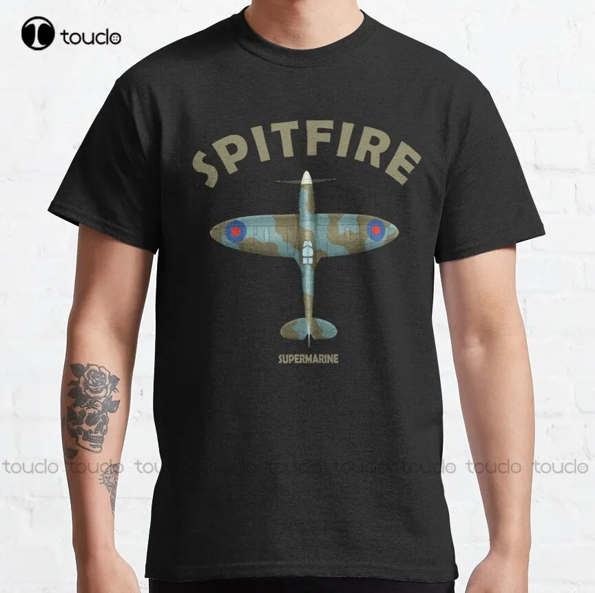 

The Spitfire Blueprint Supermarine Spitfire, Spitfire, Plane Classic T-Shirt Oversized T Shirt Short Sleeve Funny Tee Shirts New
