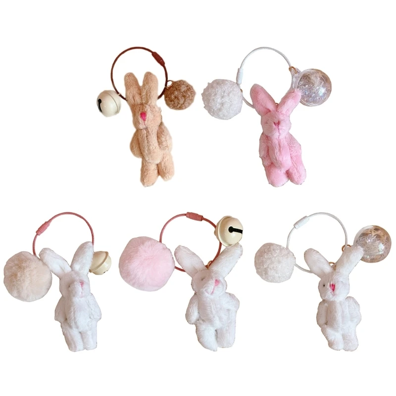 

Rabbit Keychain Sweet Cool Trend Fashion Bell Ball Pendant Aesthetic Accessories 264E