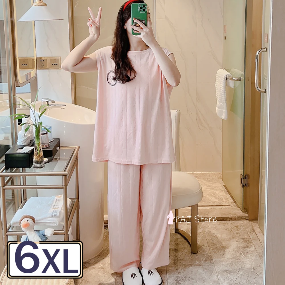 

Пижамный комплект женский с коротким рукавом, одежда для сна, домашняя одежда для отдыха, домашняя одежда, большие размеры 6XL Pj, на лето