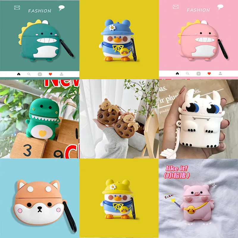 

Силиконовый чехол для Lenovo LP40, защитный чехол для наушников Bluetooth, милый мультяшный чехол для наушников Lenovo LP40, мягкая Противоударная сумка ...