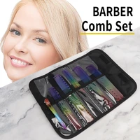 senior haircare stylist tool set salon barber hair cutting comb rat tail combs portable detangler storage bag comb